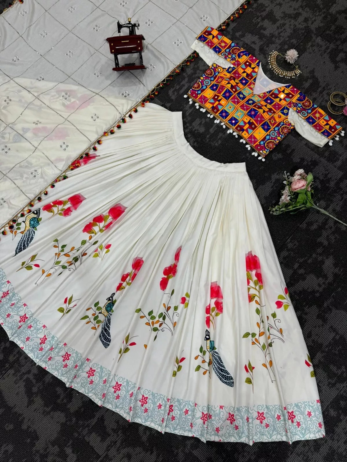 Rayon Digital Print Lehenga Blouse & Dupatta