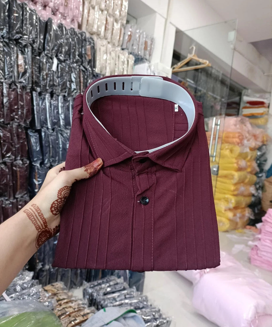 Short Sleeve Popcorn Shirt For Men's