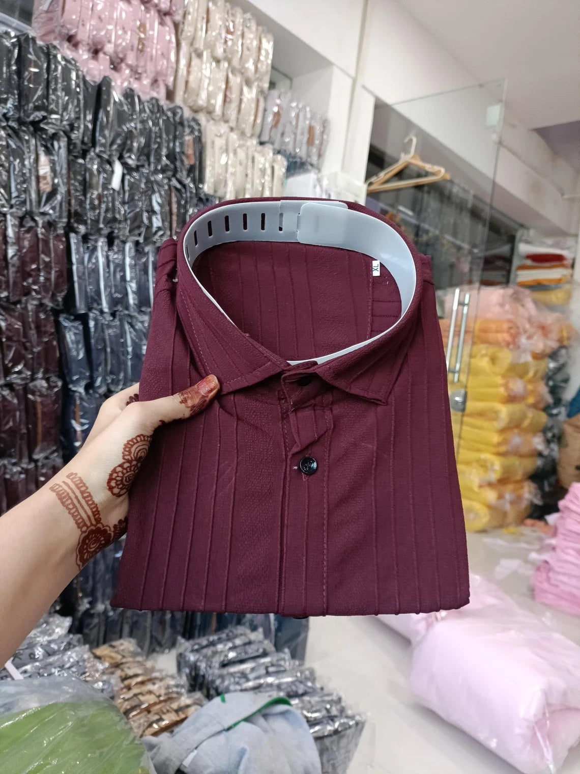 Short Sleeve Popcorn Shirt For Men's