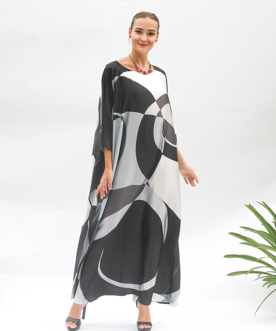 Soft Satin Silk Caftan Dress Women's Luxury Long Kaftan