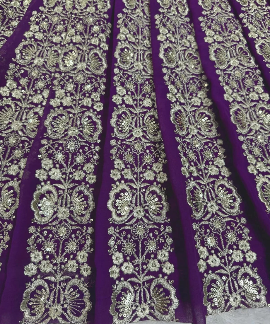 Georgette With Sequence Thread Work Designer Lehenga Blouse & Dupatta