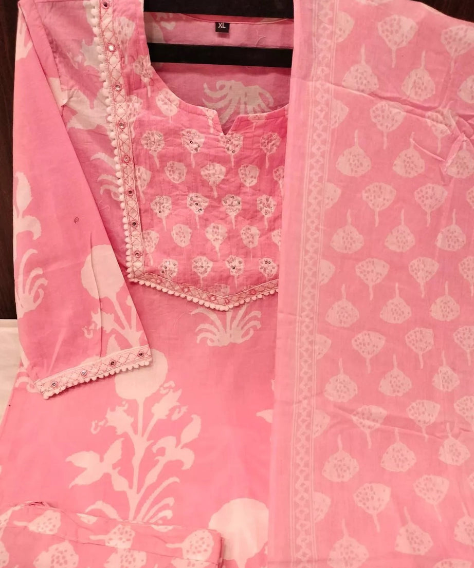 Cotton Fabric Fancy Bollywood Exclusive Kurti Pant & Dupatta