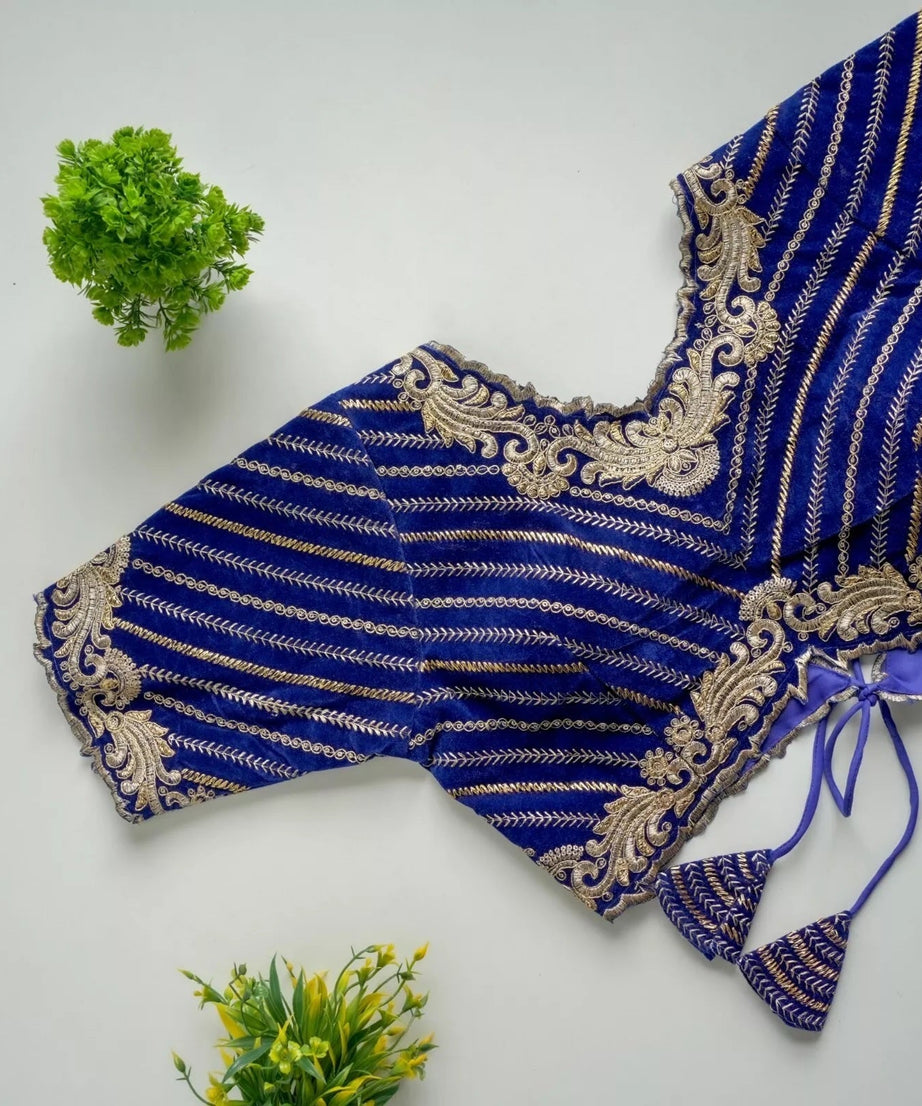 New Stylish Classic Full Stitched Taffeta Silk Blouse & Choli