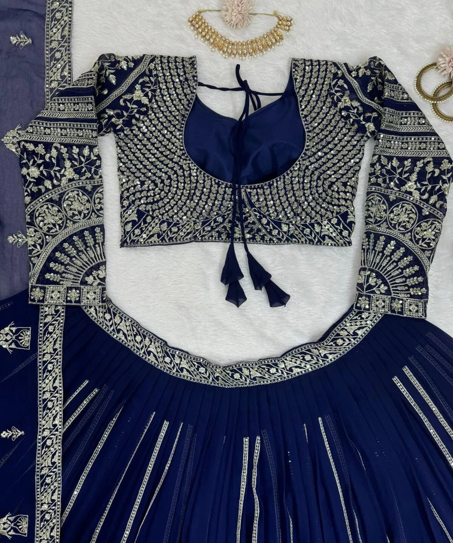 Designer Style Faux Georgette Lehenga Blouse & Dupatta