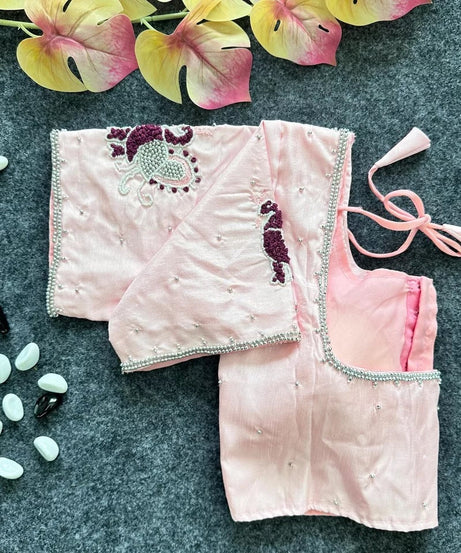 Lemon Silk Saree Blouse