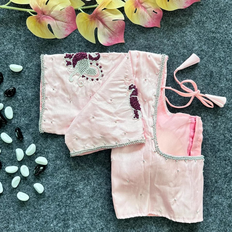 Lemon Silk Saree Blouse