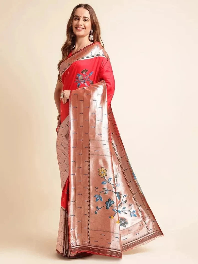 Pure Soft Banarasi Silk Heavy Saree With Blouse