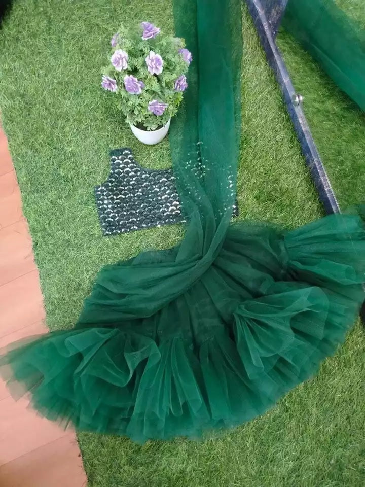 Heavy Net Full Flair Lehenga Dress