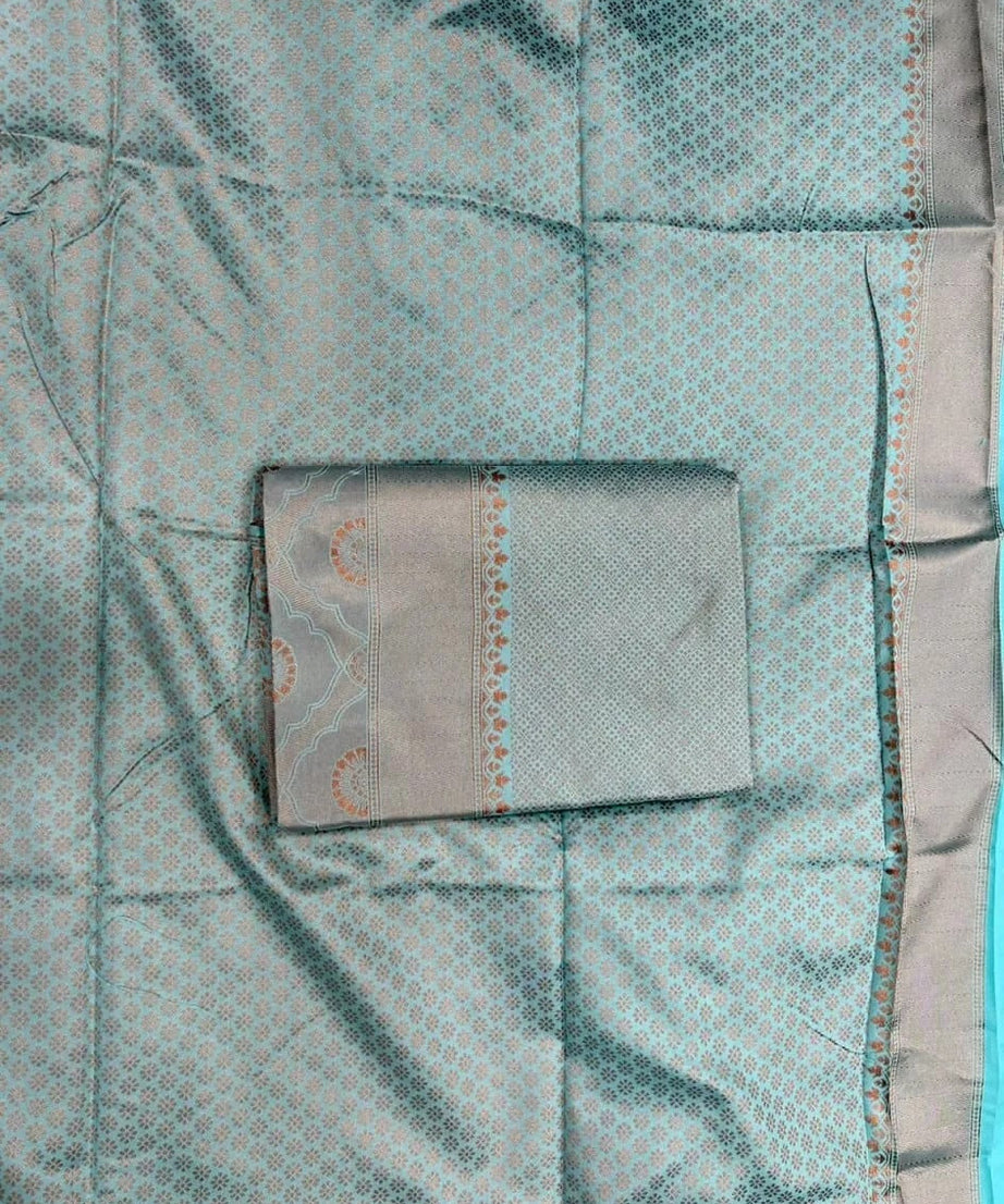 Bollywood Banarasi Soft Silk Saree For Women's, Fancy Style Sari & Blouse