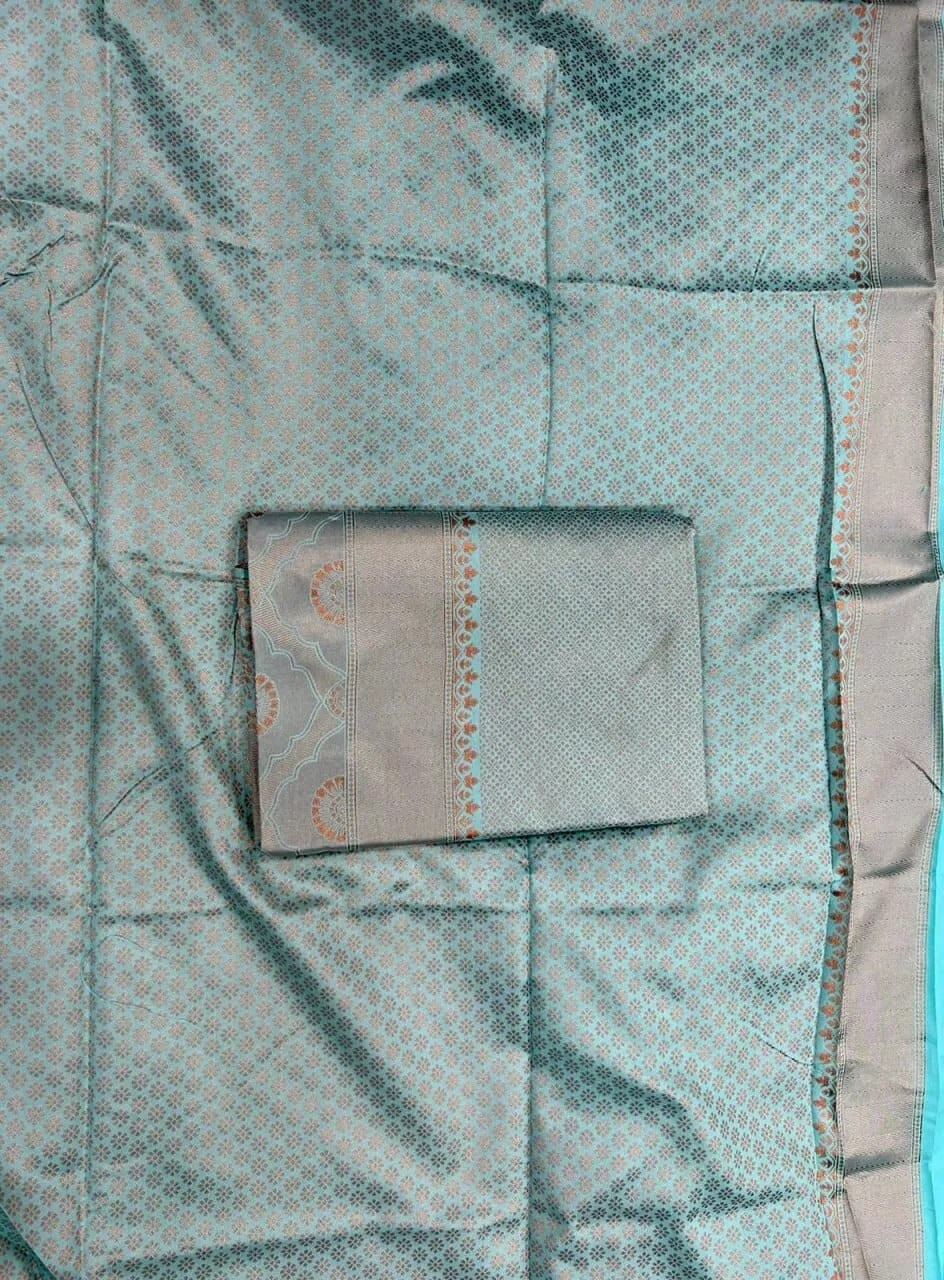 Bollywood Banarasi Soft Silk Saree For Women's, Fancy Style Sari & Blouse