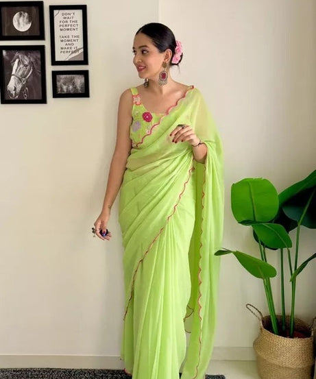 Soft Georgette Silk Saree With Blouse