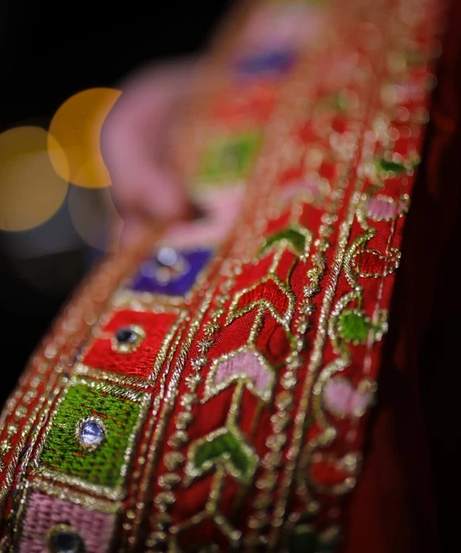 Designer Fancy Faux Georgette Embroidery With Real Mirror Work Saree & Blouse 11-RV