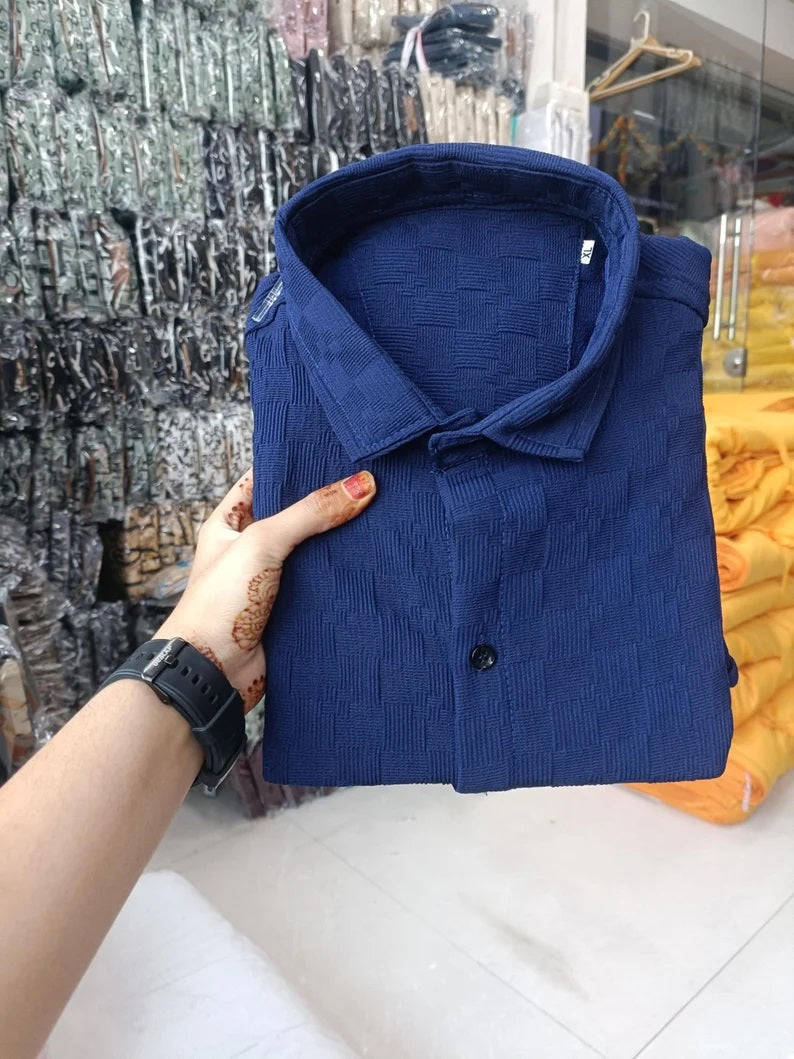 Men's Popcorn & Half Sleeve Shirt Set