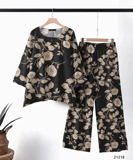 Women's Wear Pure cotton print with tone concept Top With Plazo co-ord set 12-SH