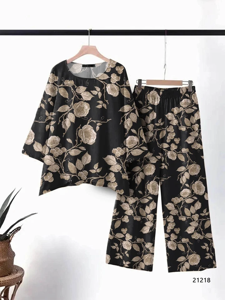 Women's Wear Pure cotton print with tone concept Top With Plazo co-ord set 12-SH