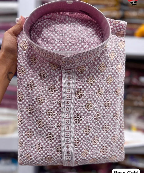 Premium Rayon Party Wedding Wear Full Stitched Kurta Pajama Set For Men's