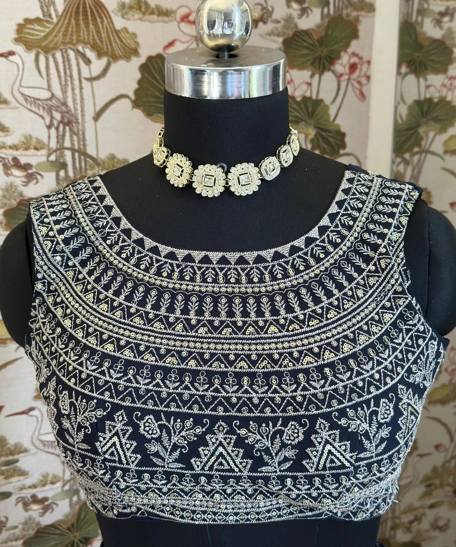 Georgette With Embroidery Sequence Design Work Lehenga Blouse & Dupatta