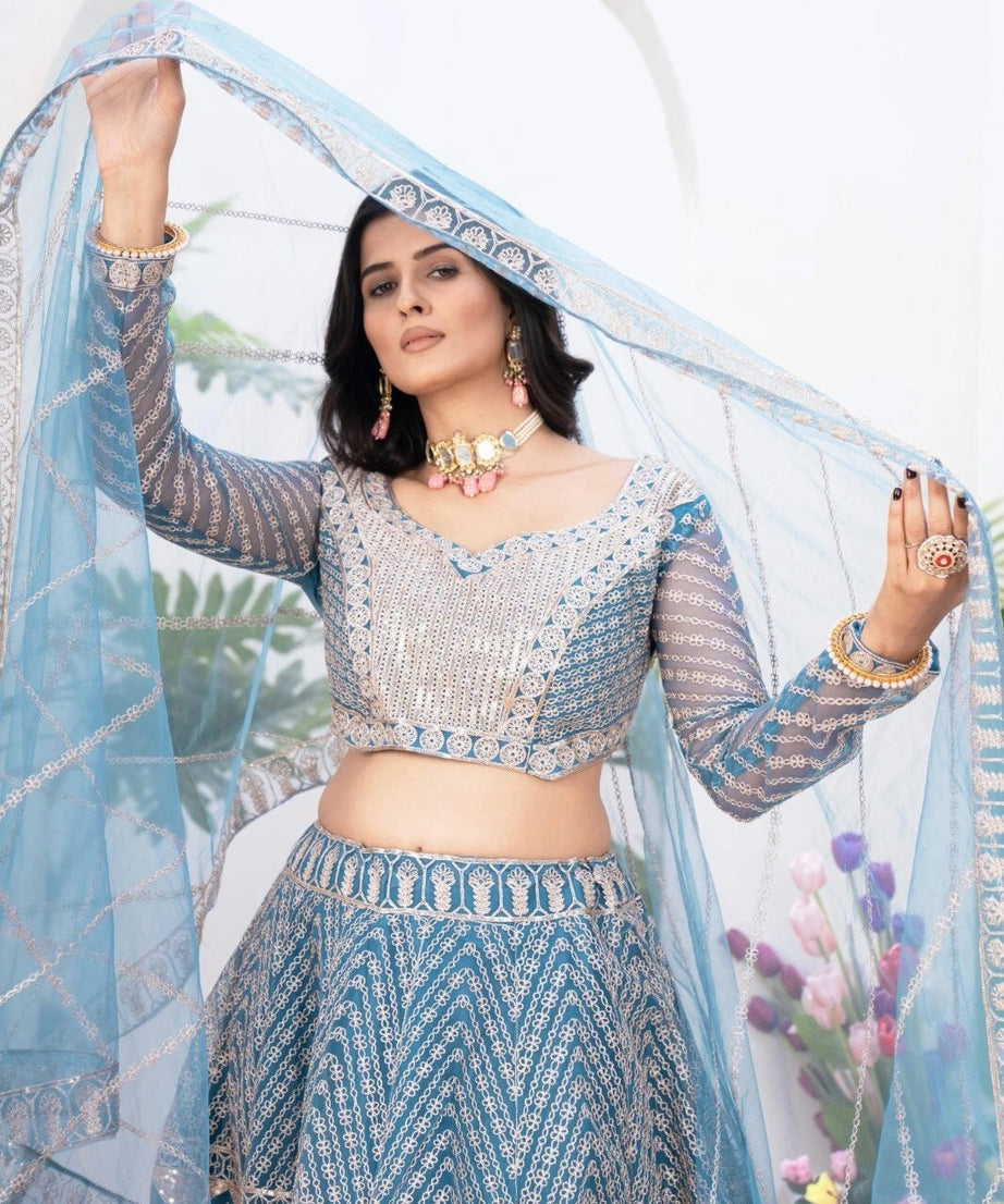 Exclusive Stitched Premium Net Wedding Function  Lehenga Blouse With Dupatta 15-MA
