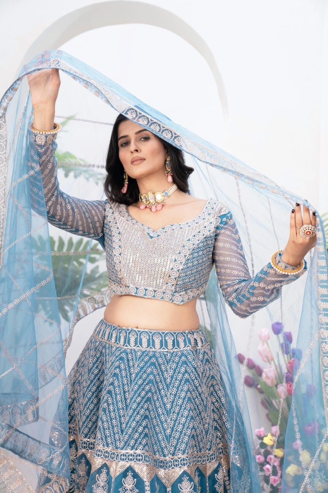 Exclusive Stitched Premium Net Wedding Function  Lehenga Blouse With Dupatta 15-MA