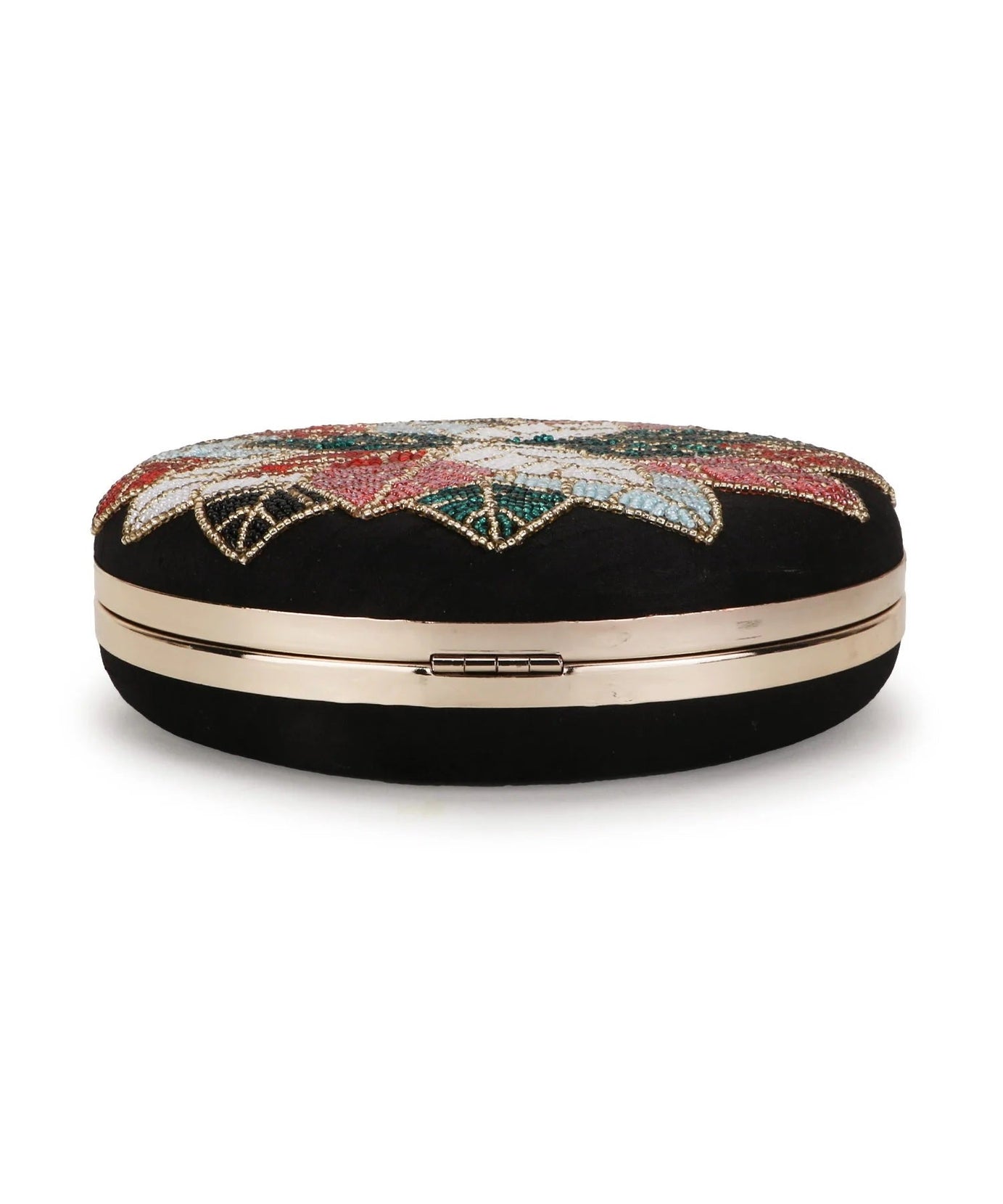 Gala Floral Emroidered Faux Silk Clutch