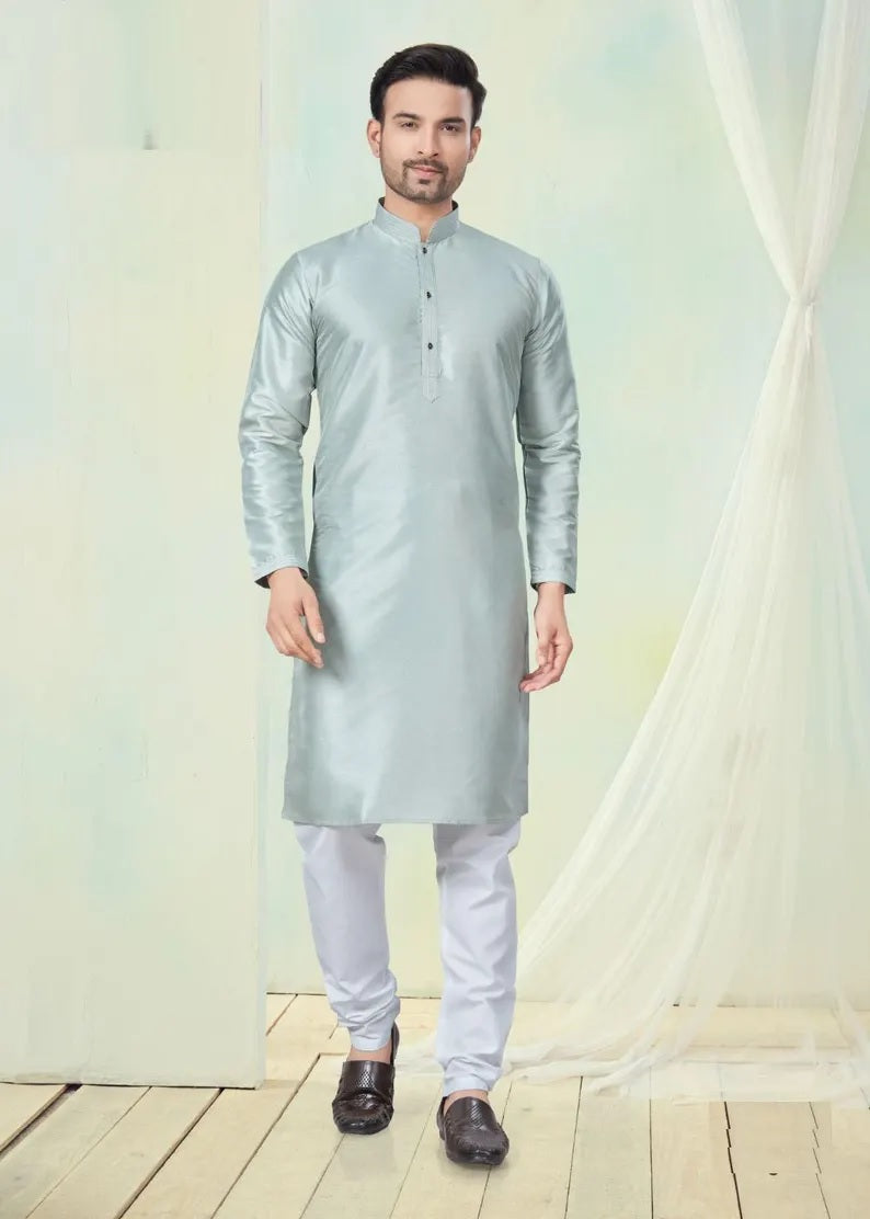Pure Silk Kurta Pajama For Men's