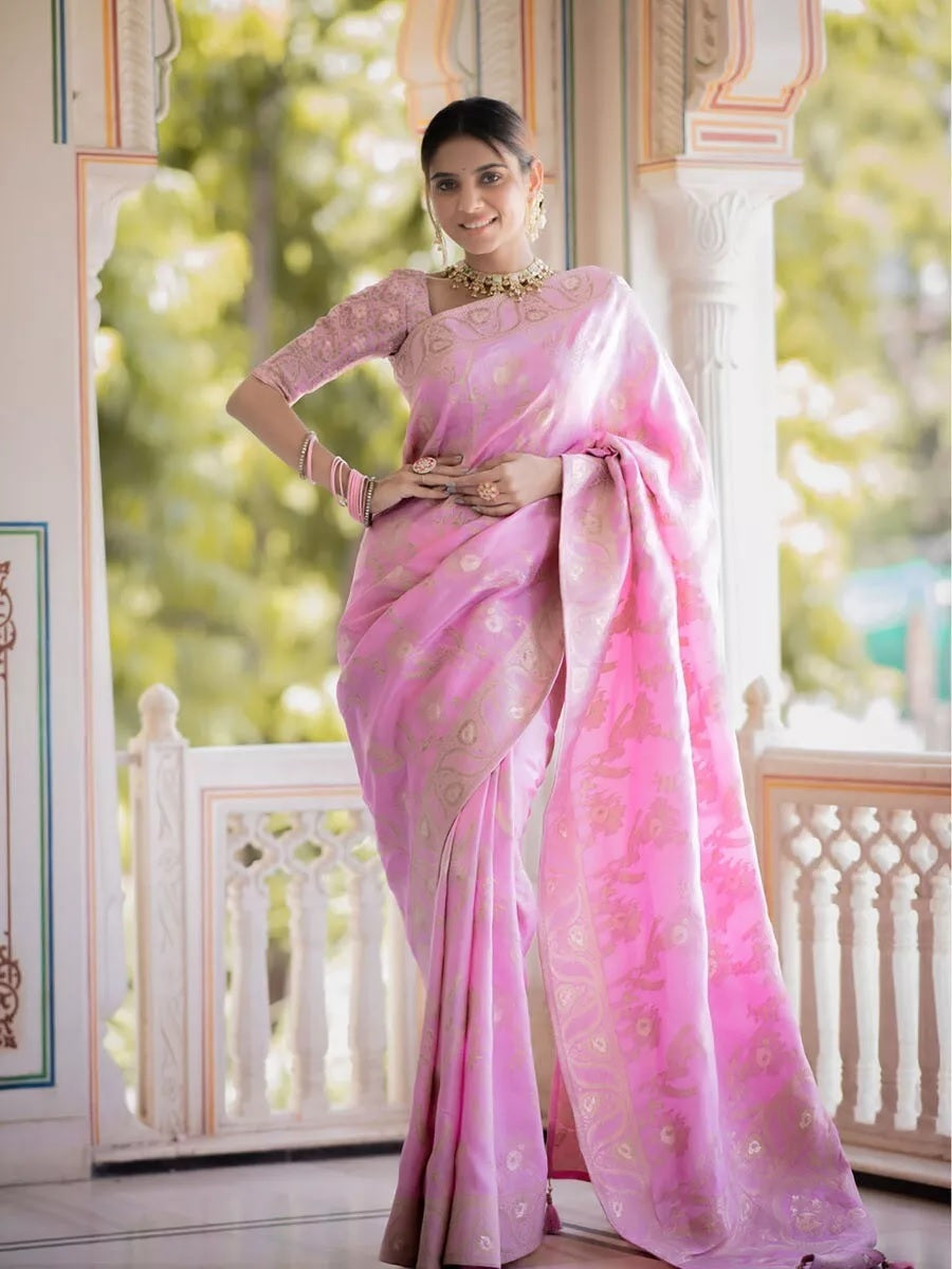Banarasi Soft Silk Wedding Function Saree & Blouse