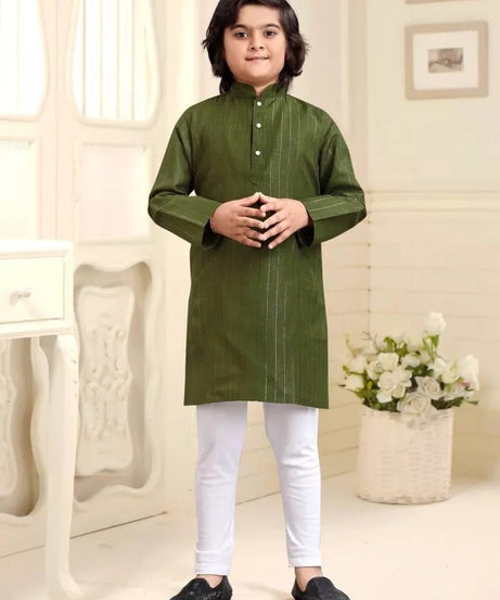 Designer Wedding Wear Pure Cotton Kurta Pajama Set For Kid's & Boy's
