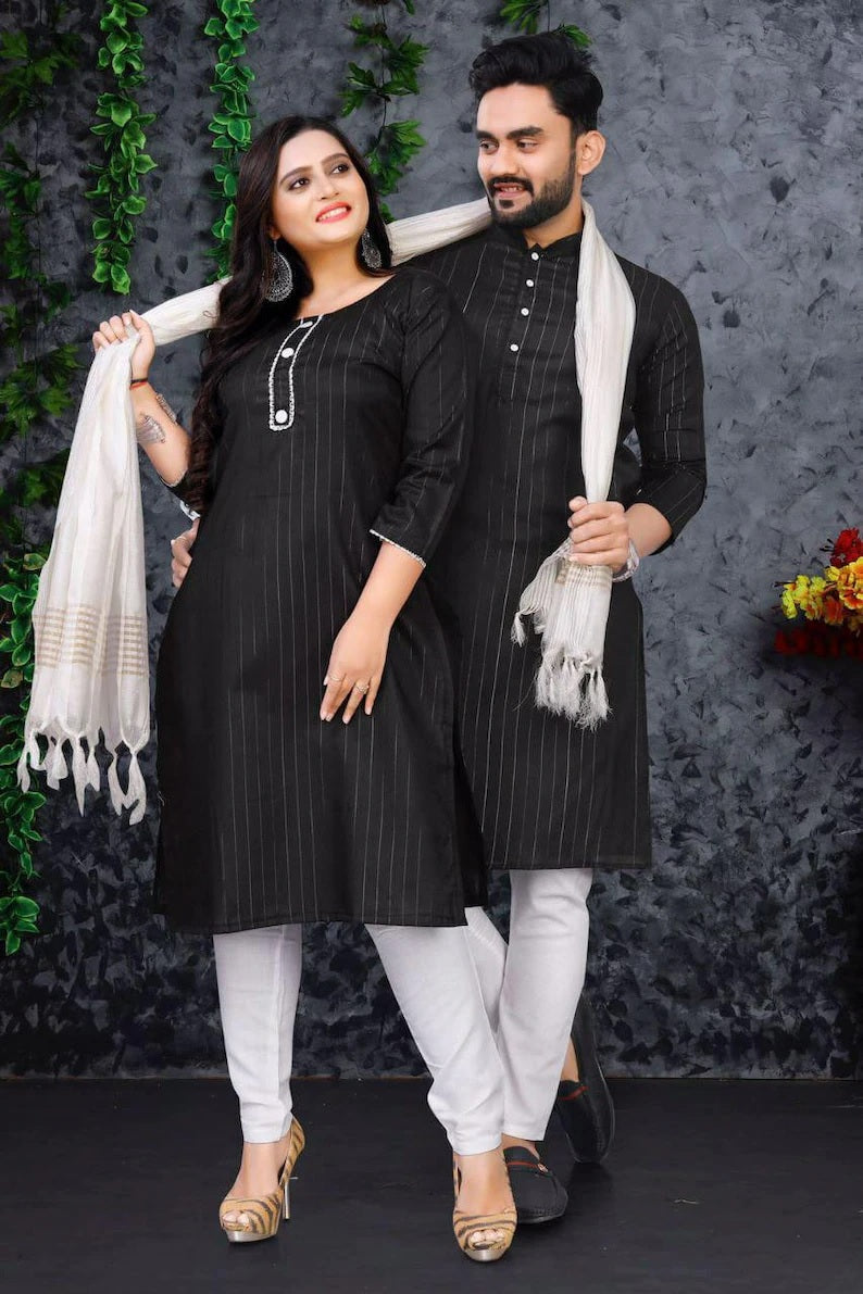 Pure Slub Cotton Couple Combo Set