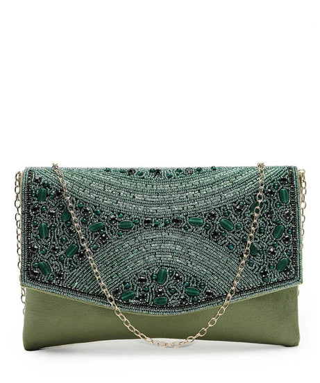 Adorn Embellished Suede Clutch