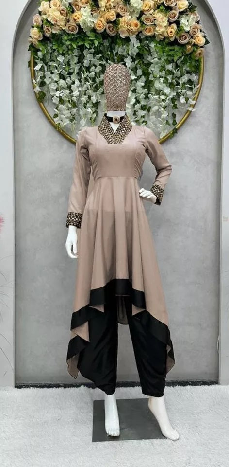 Indian Bollywood Ethnic Silk Suit Dhoti & 2 Piece Set