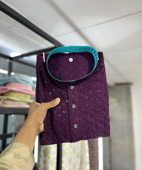 Cotton Rayon Kurta Pajama Set For Men's