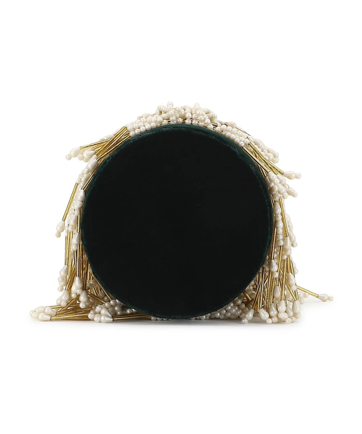 Dangle Chevron Embellished Velvet Potli Bag