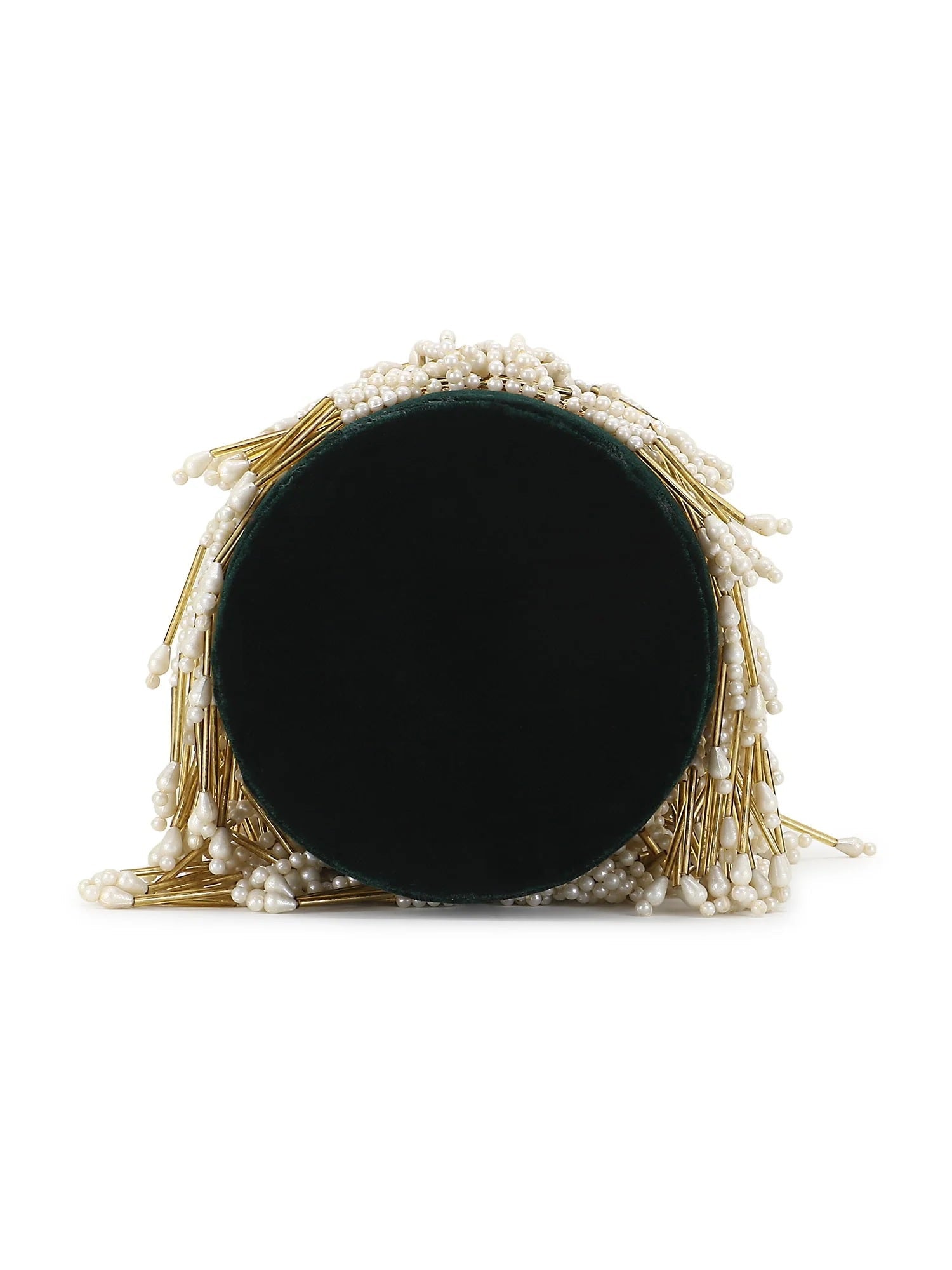 Dangle Chevron Embellished Velvet Potli Bag