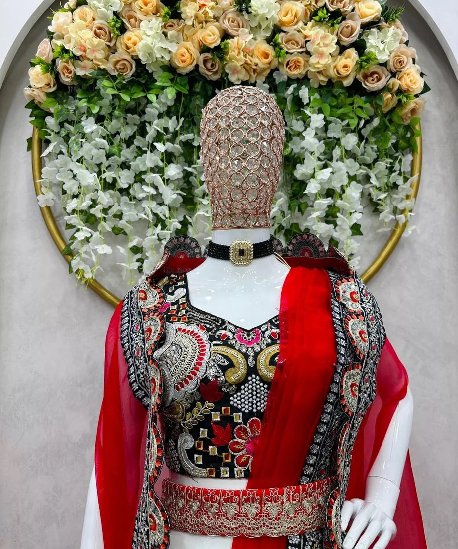 Organza Silk  Indo Western Sharara Blouse With Shrug Set