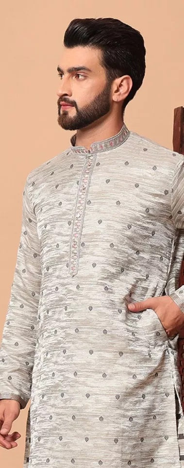 Designer Ethnic Stitched Heavy Jacquard Kurta Pajama Set For Mens