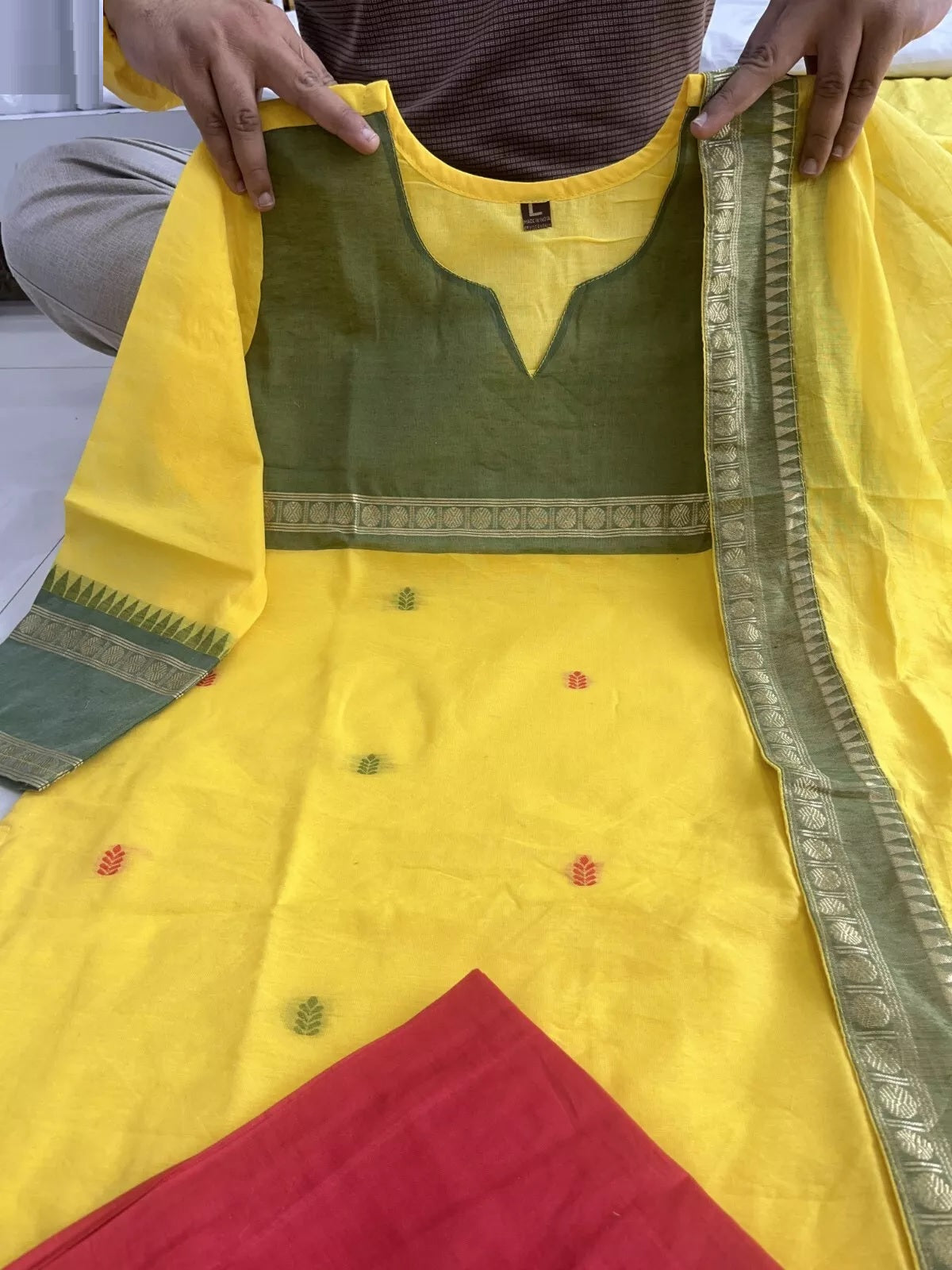 Pure Kanchi Cotton Top Bottom With Dupatta