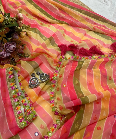 Original Smooth Georgette Party Wear Saree With Blouse 11-GP