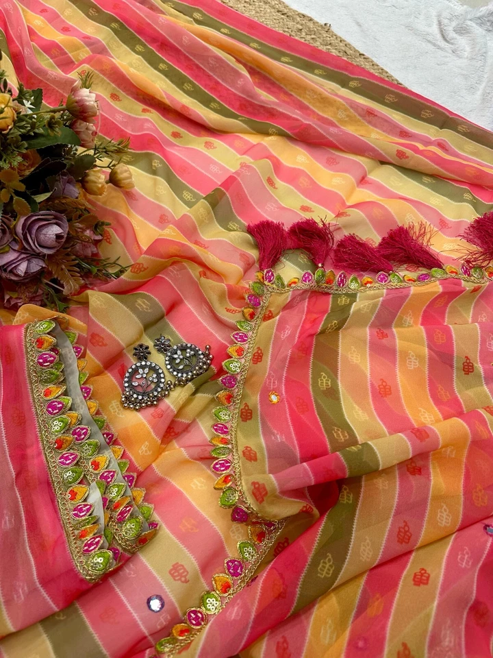 Original Smooth Georgette Party Wear Saree With Blouse 11-GP