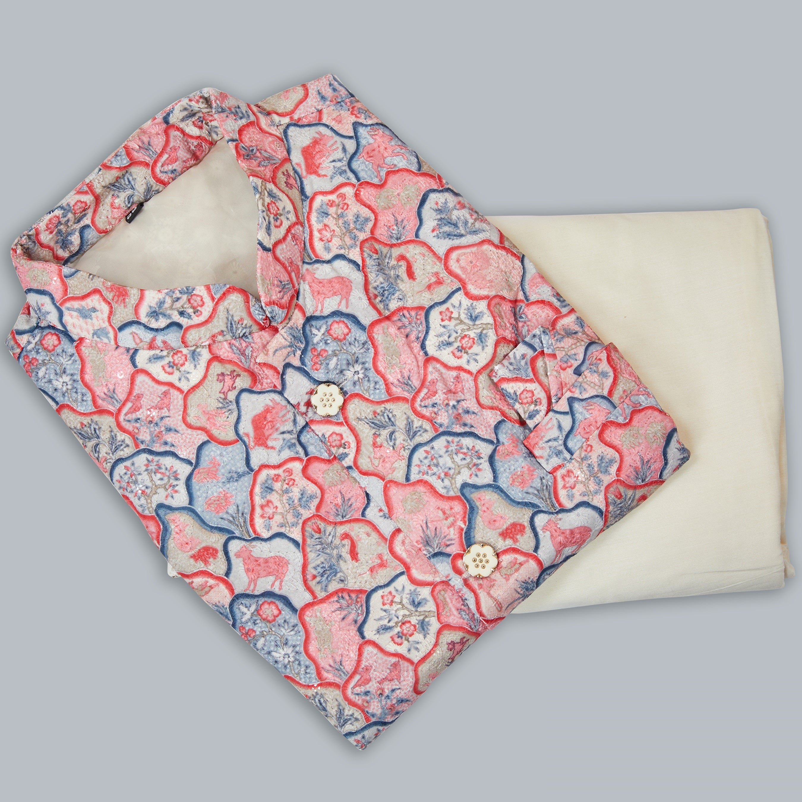 Mastani Silk Kurta Pajama With Heavy Cotton Koti Set