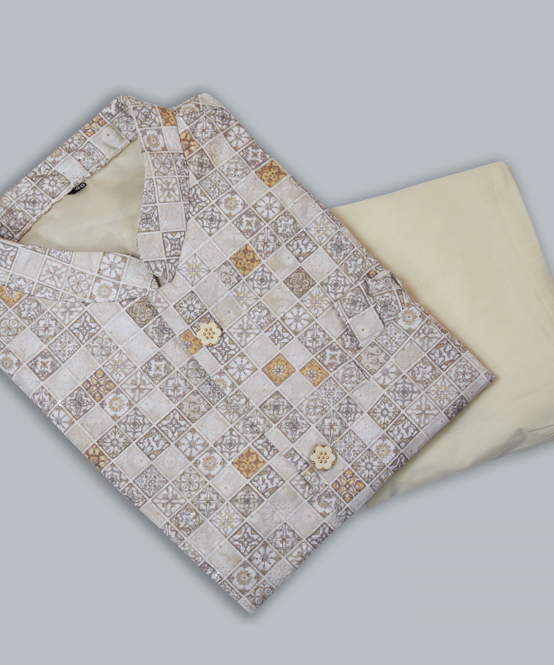 Mastani Silk Kurta Pajama With Heavy Cotton Koti Set