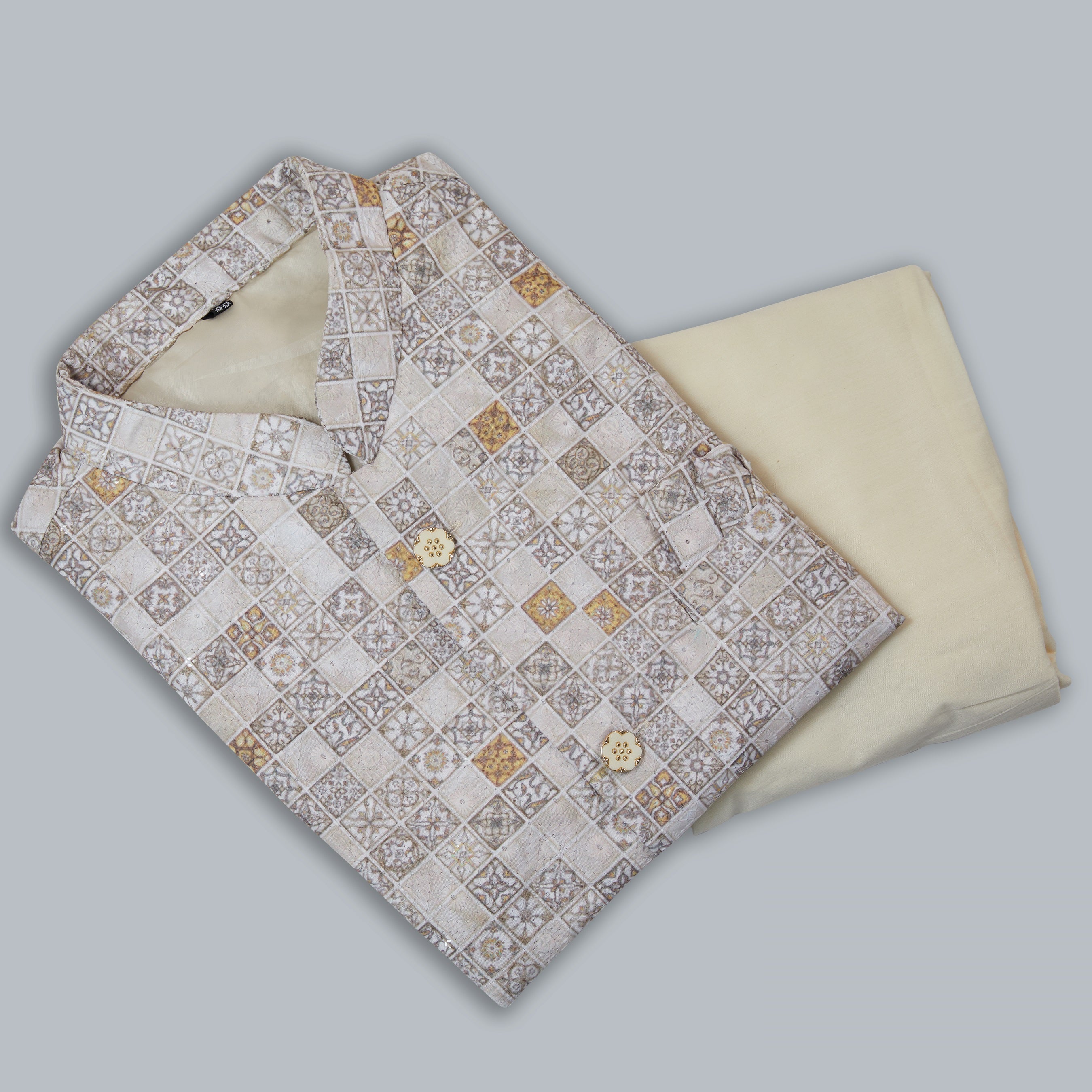 Mastani Silk Kurta Pajama With Heavy Cotton Koti Set