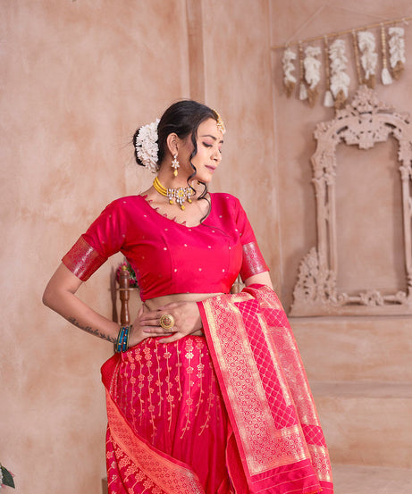 Traditional Soft Silk With Banarasi Jari Work Saree With Blouse