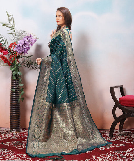 Traditional Soft Silk With Banarasi Jari Work Saree With Blouse