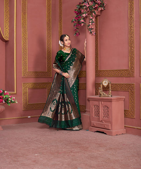 Soft Silk Banarasi Jari Work Beautiful Designer Sari With Blouse