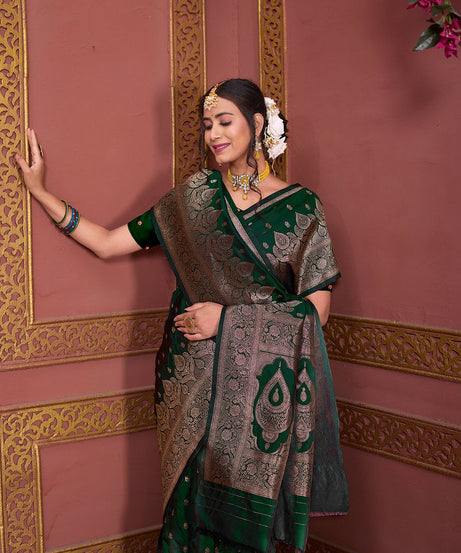 Soft Silk Banarasi Jari Work Beautiful Designer Sari With Blouse