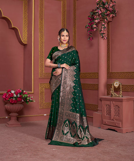 Soft Silk Banarasi Jari Work Beautiful Designer Sari With Blouse