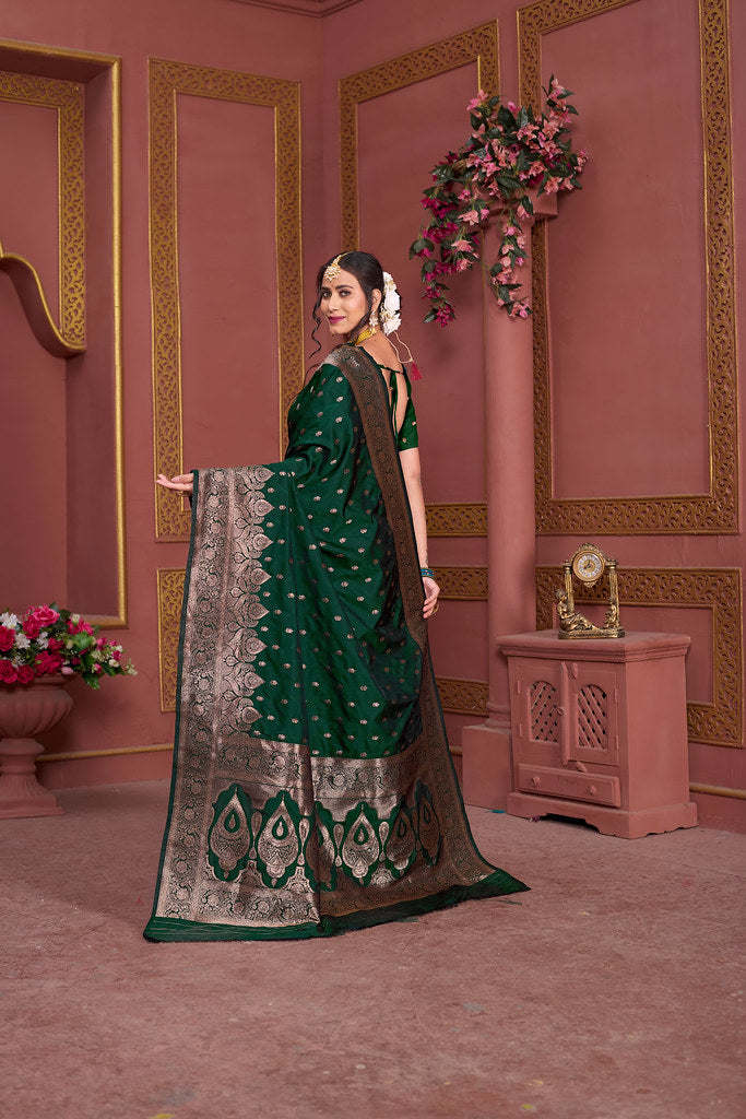 Soft Silk Banarasi Jari Work Beautiful Designer Sari With Blouse