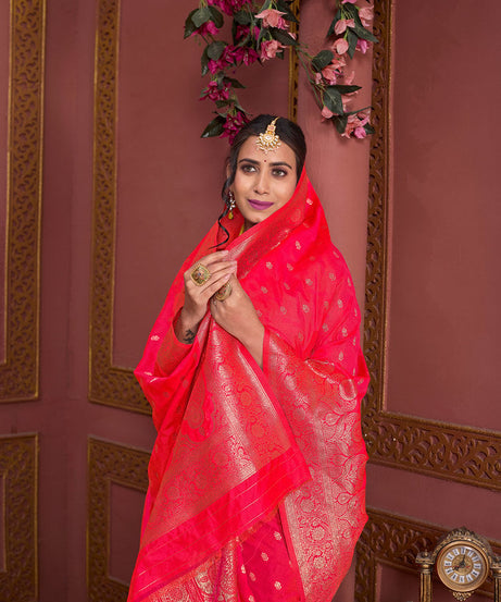 Soft Silk Banarasi Jari Work Beautiful Designer Sari With Blouse