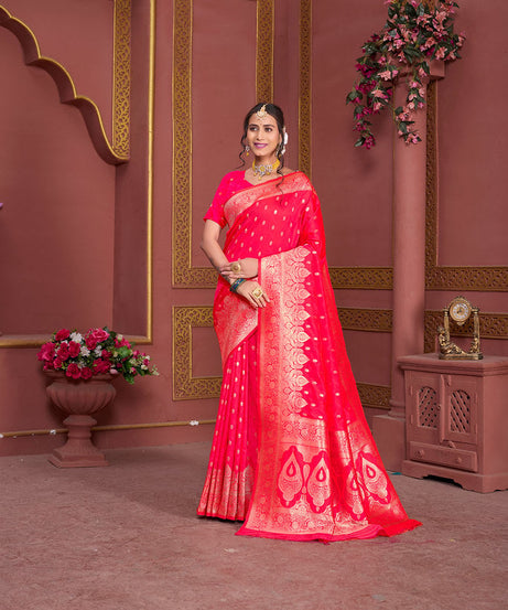 Soft Silk Banarasi Jari Work Beautiful Designer Sari With Blouse
