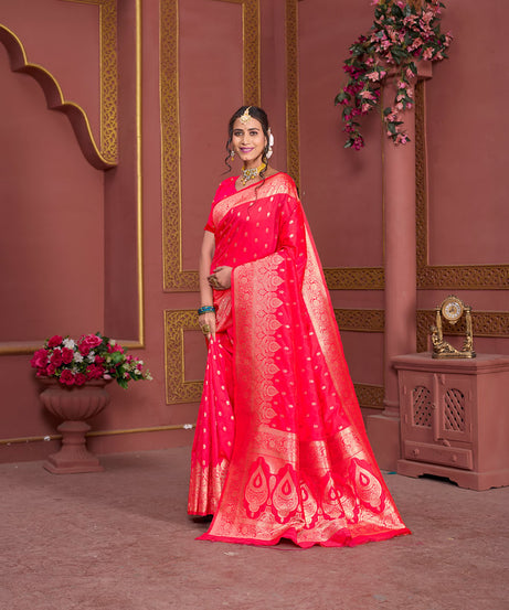 Soft Silk Banarasi Jari Work Beautiful Designer Sari With Blouse